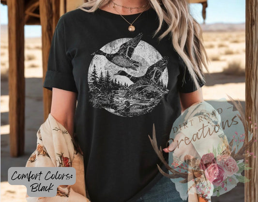 Halftone ducks graphic tee