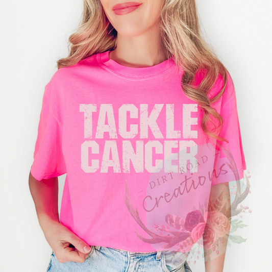Tackle Cancer screen print TEE