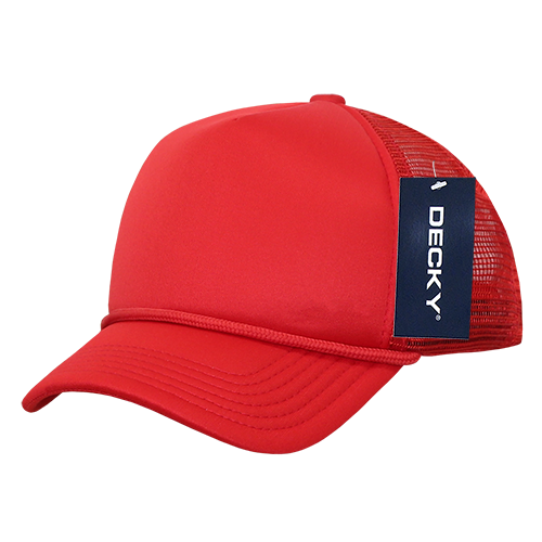 Decky 7010 - Kids, Youth Trucker Foam Hats, Mesh Back - 7010: Cardinal/White