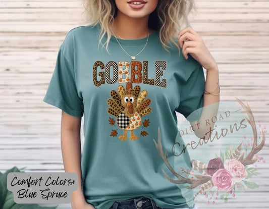 Patchwork turkey graphic tee