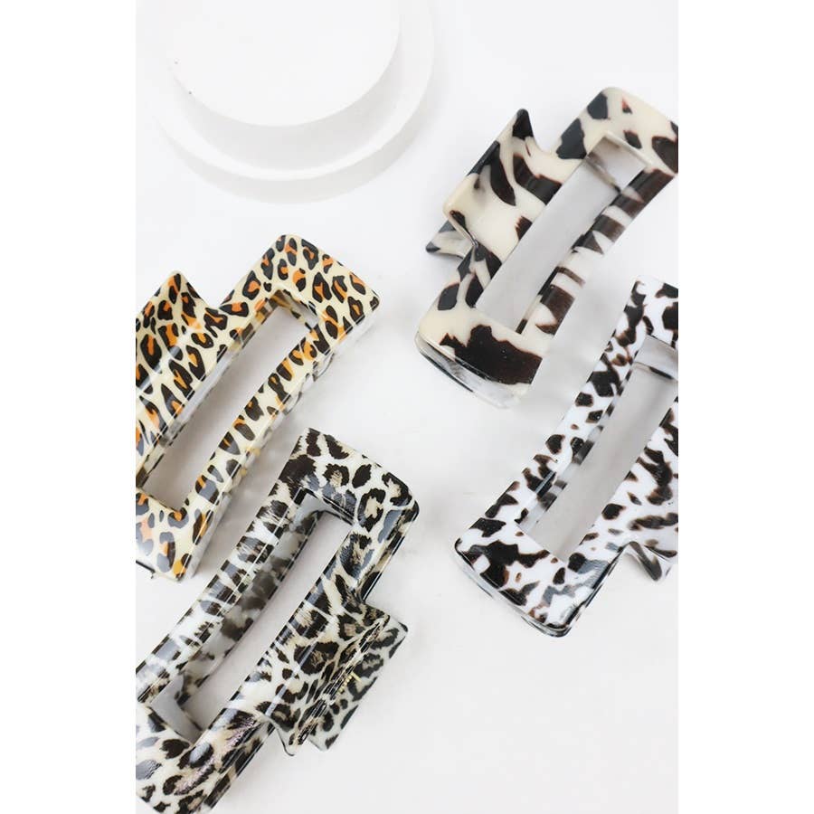 Leopard Design Hair Claw Clip: MIX COLOR / ONE