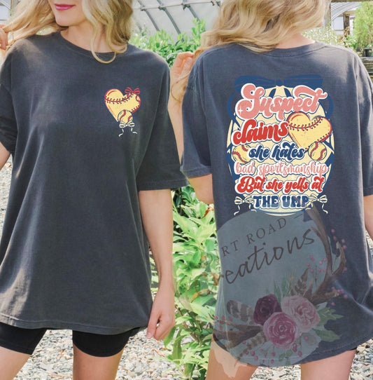 Softball sportsmanship graphic tee