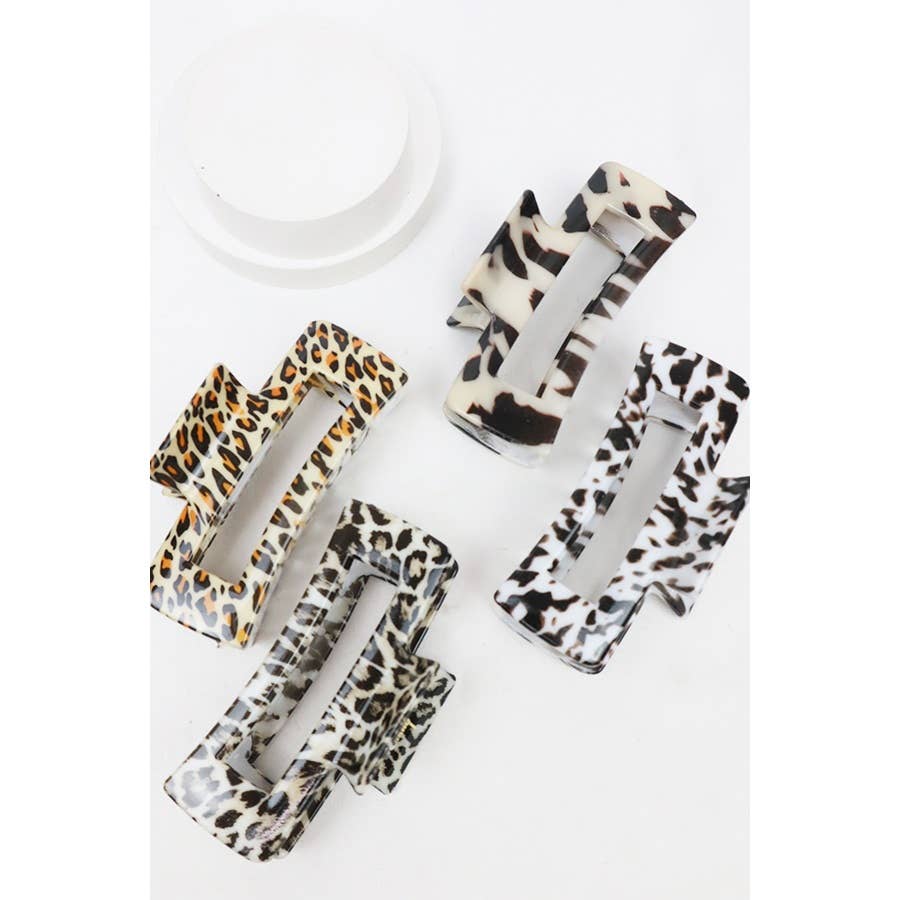 Leopard Design Hair Claw Clip: MIX COLOR / ONE