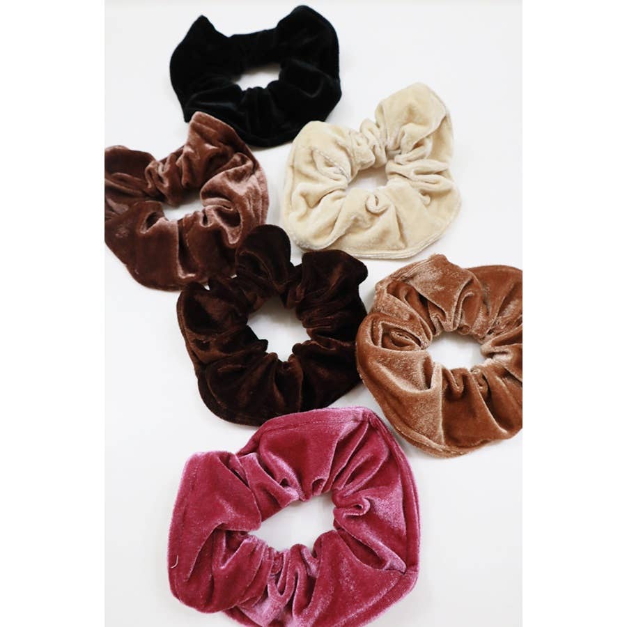 Premium Quality Large Soft Tone Velvet Scrunchie: MIX COLOR / ONE