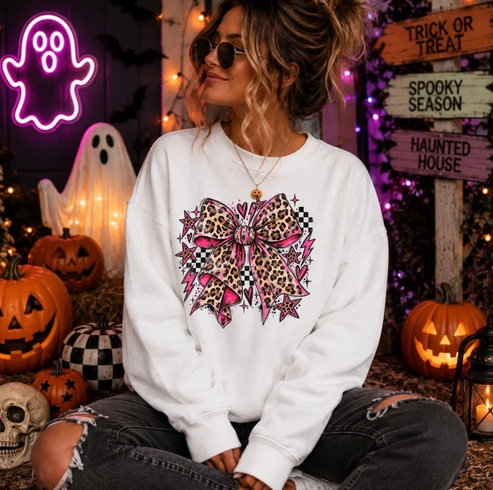 Pink cute bow graphic tee