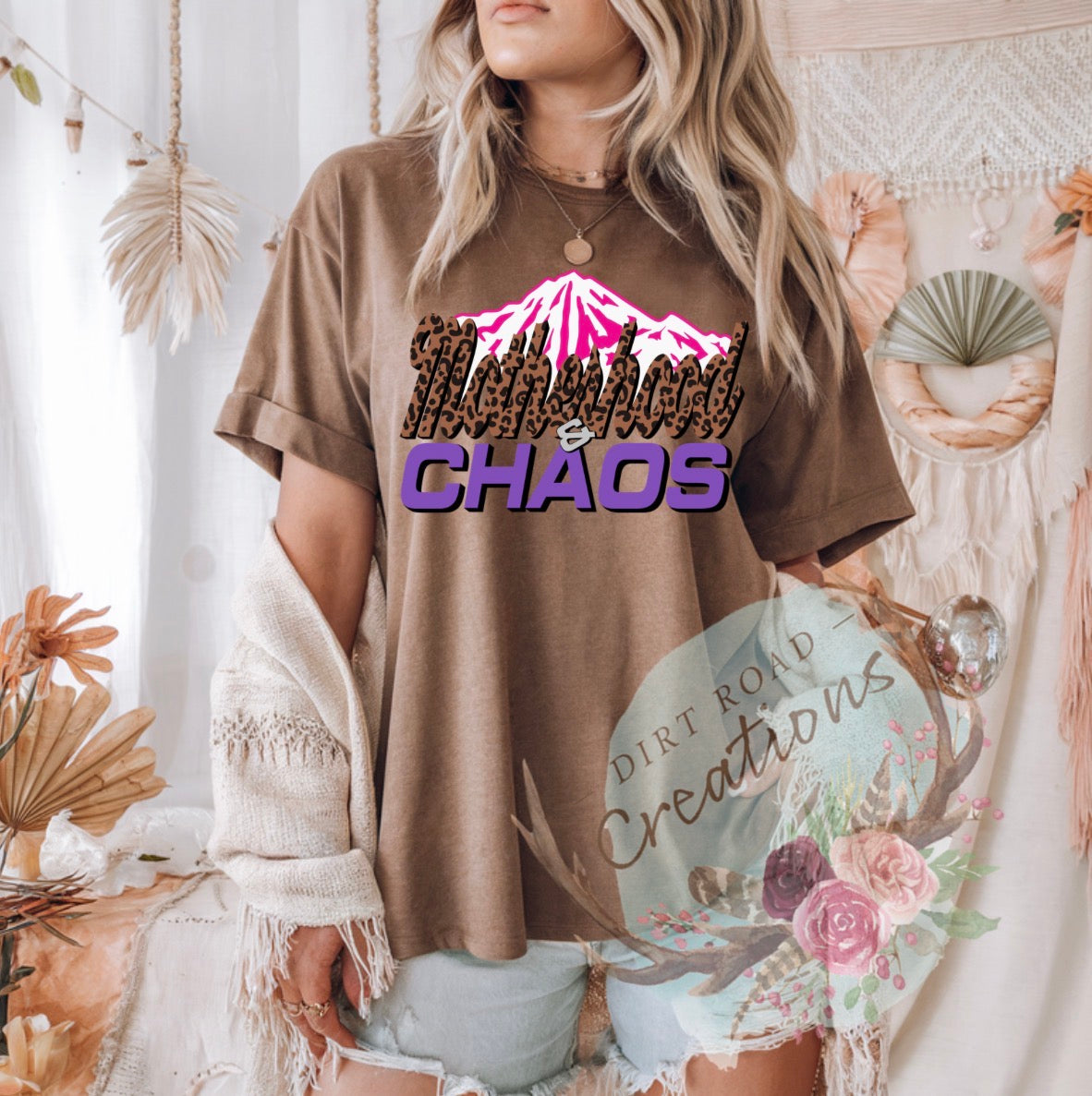 Motherhood and chaos graphic tee