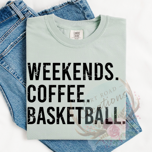 Weekends coffee basketball screen print Sweatshirt
