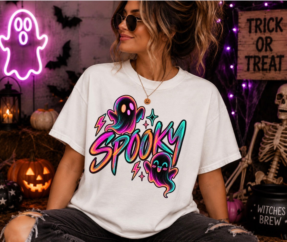 Neon spooky graphic tee