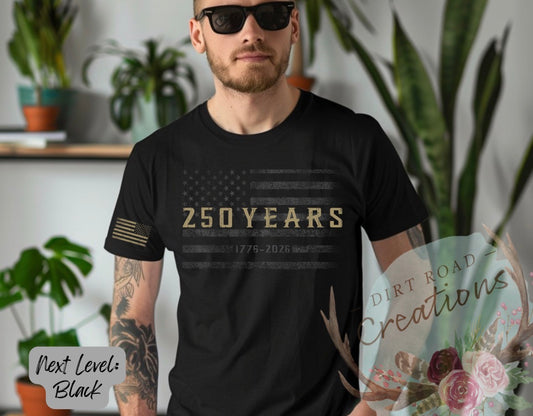 USA 250th flag green graphic tee