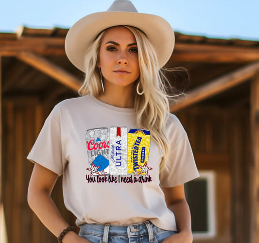 I need a drink graphic tee