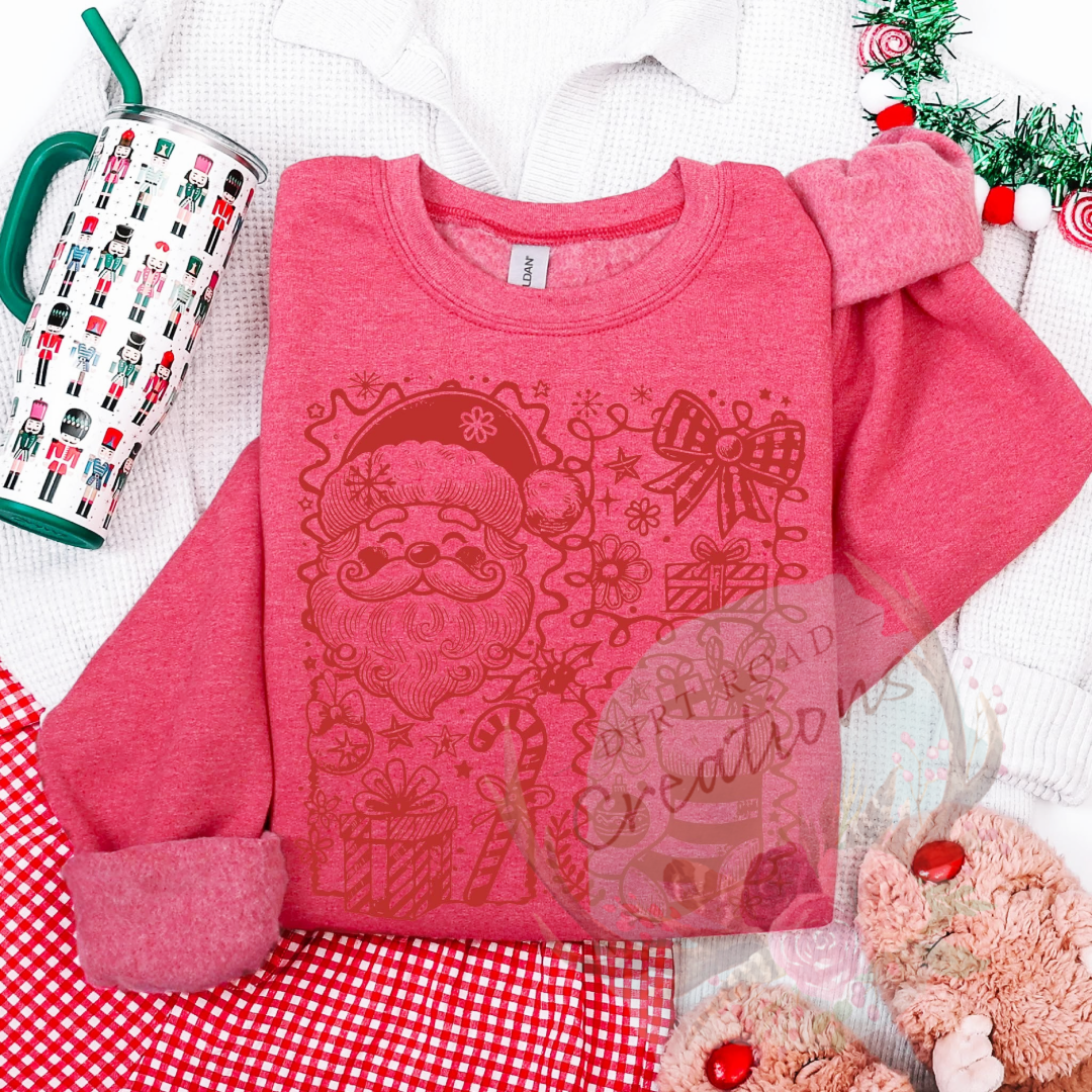 Santa collage screen print tee