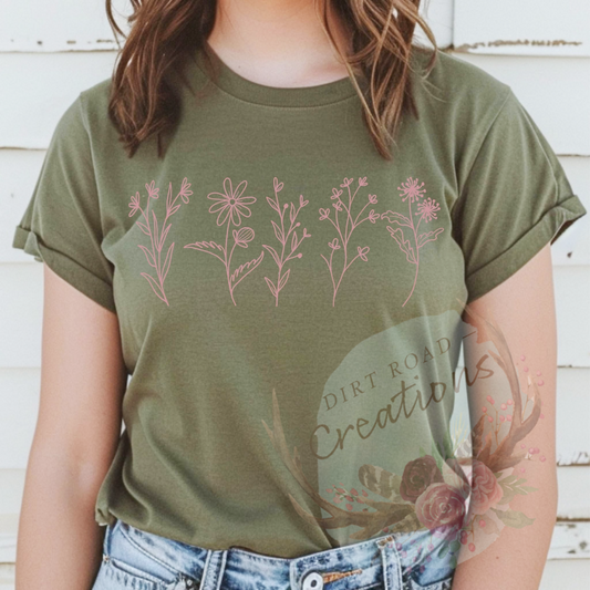 Wildflowers screen print TEE