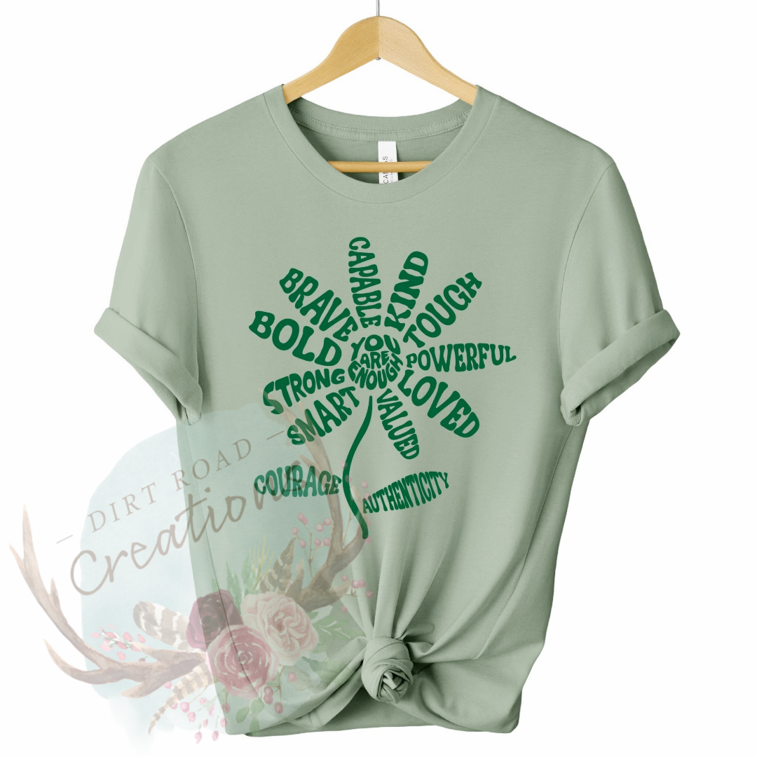 Affirmations screen print tee