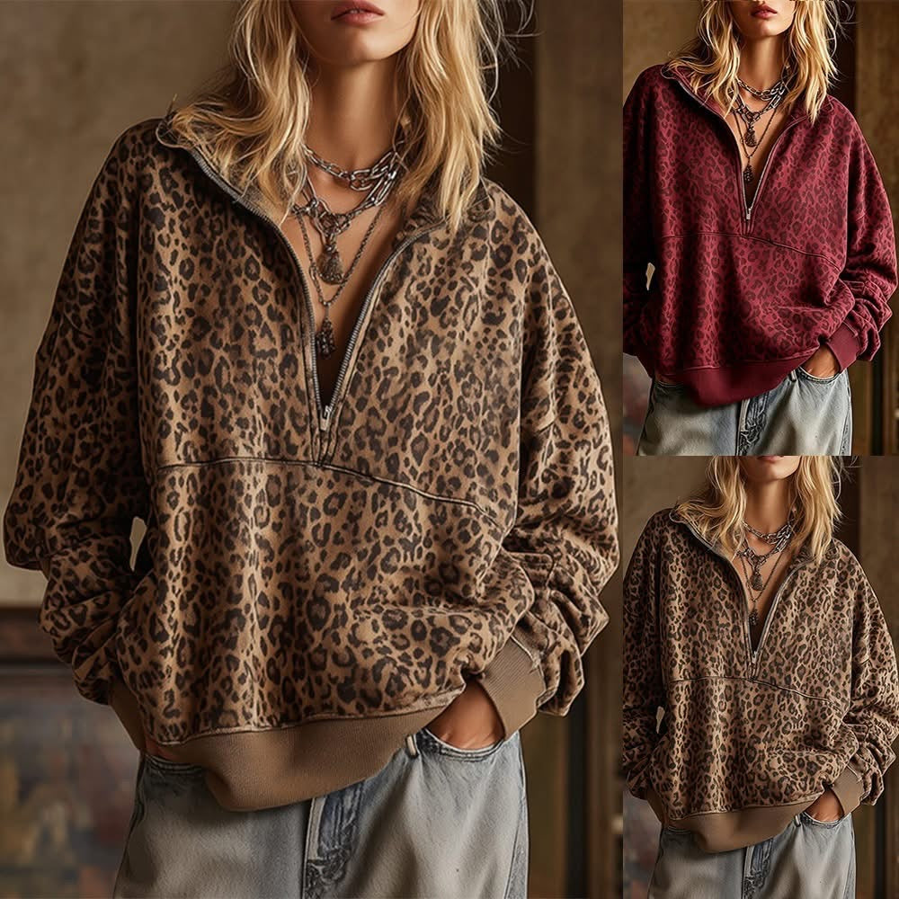 Preorder: Leopard Rosette Top