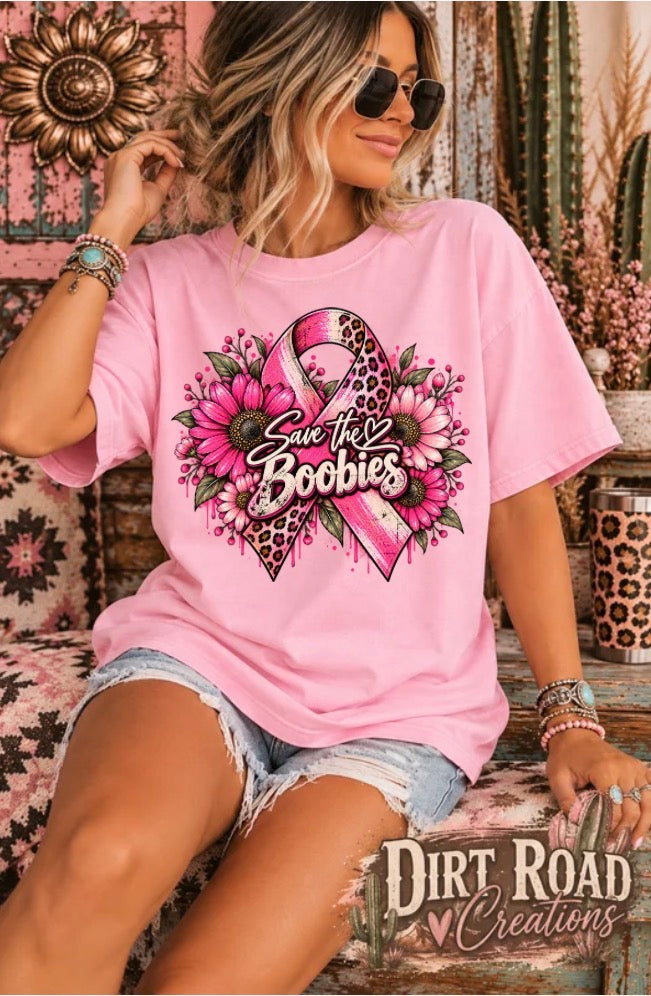 Save the boobies graphic tee