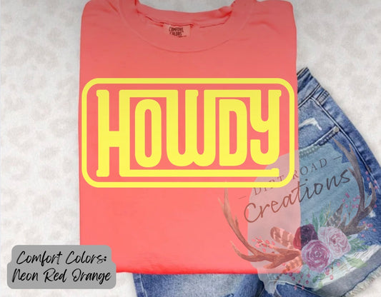 Yellow howdy graphic tee