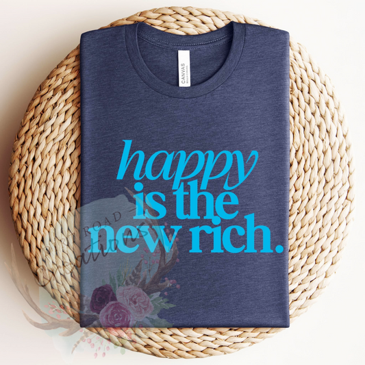 Happy is the new rich screen print tank