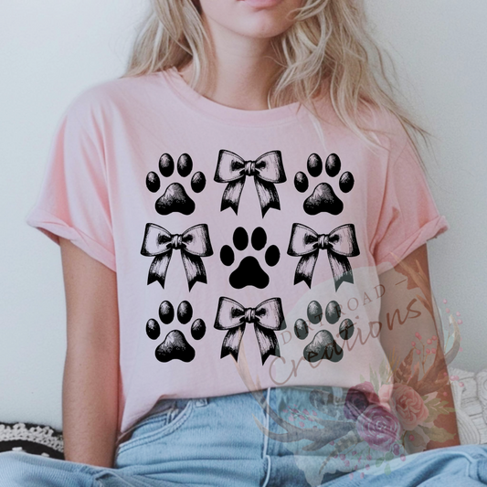 Coquette dog paw screen print TEE
