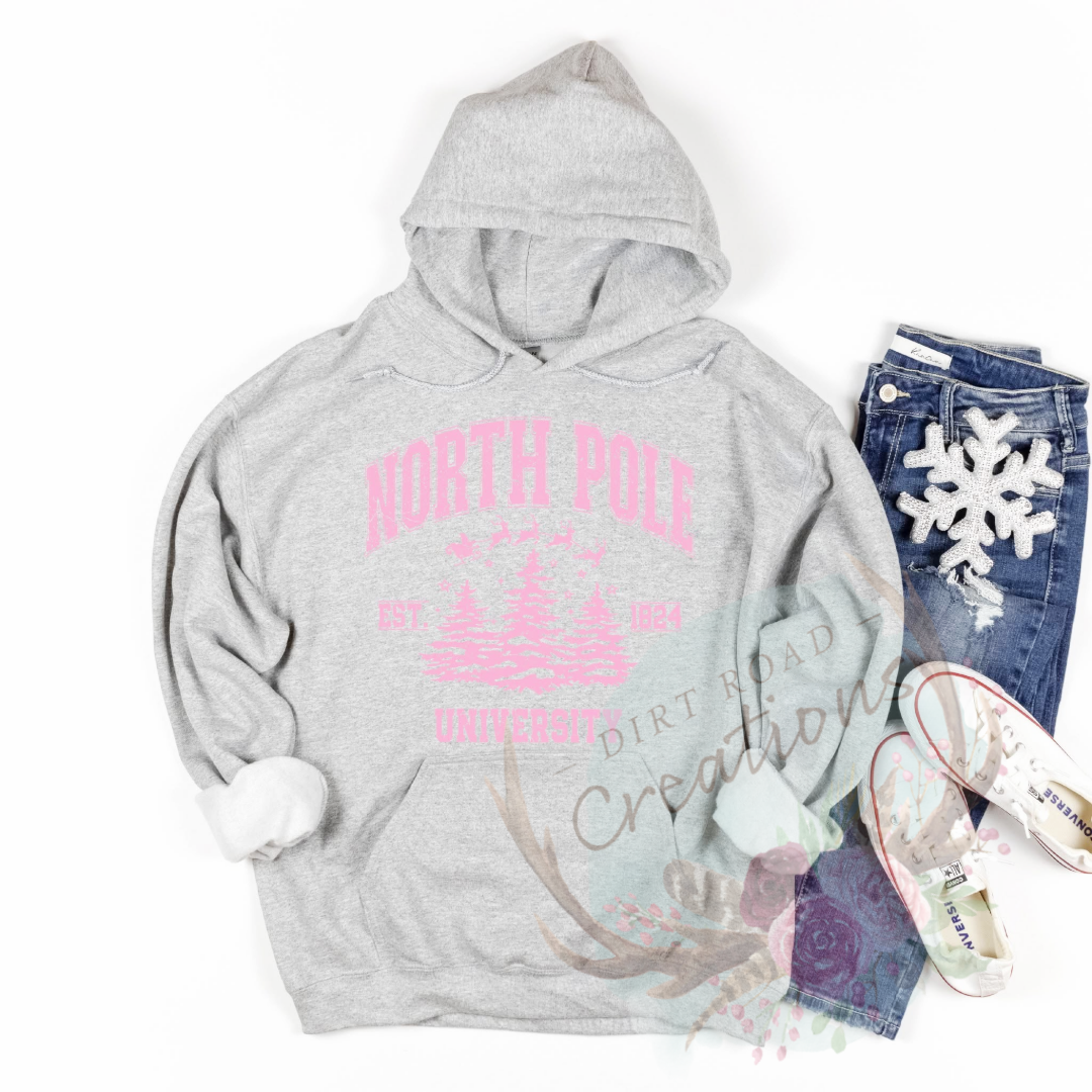 Pink North Pole screen print tee