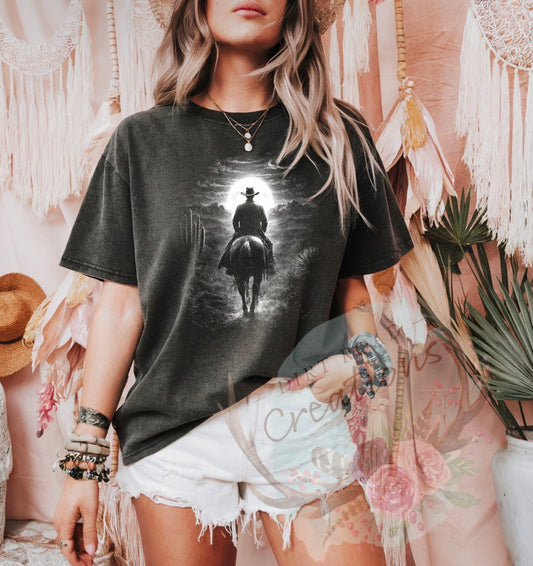 Night rider half tone graphic tee