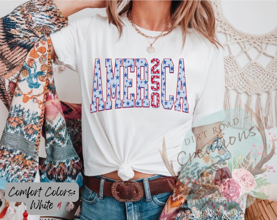 America 250 graphic tee
