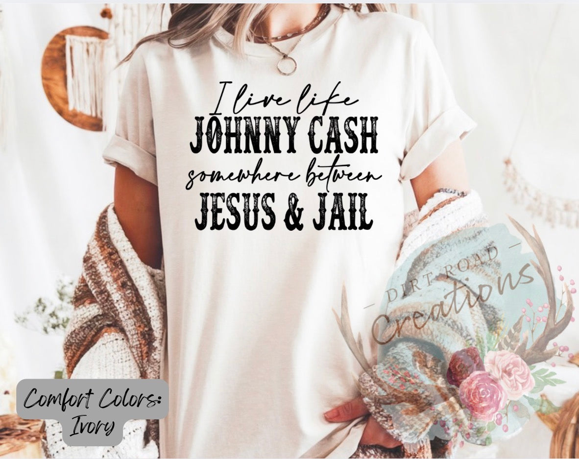 I live like Johnny Cash graphic tee