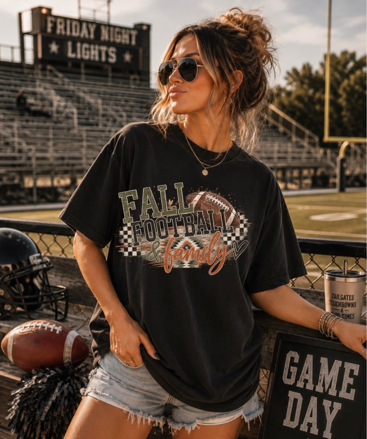 Fall, football, family graphic tee
