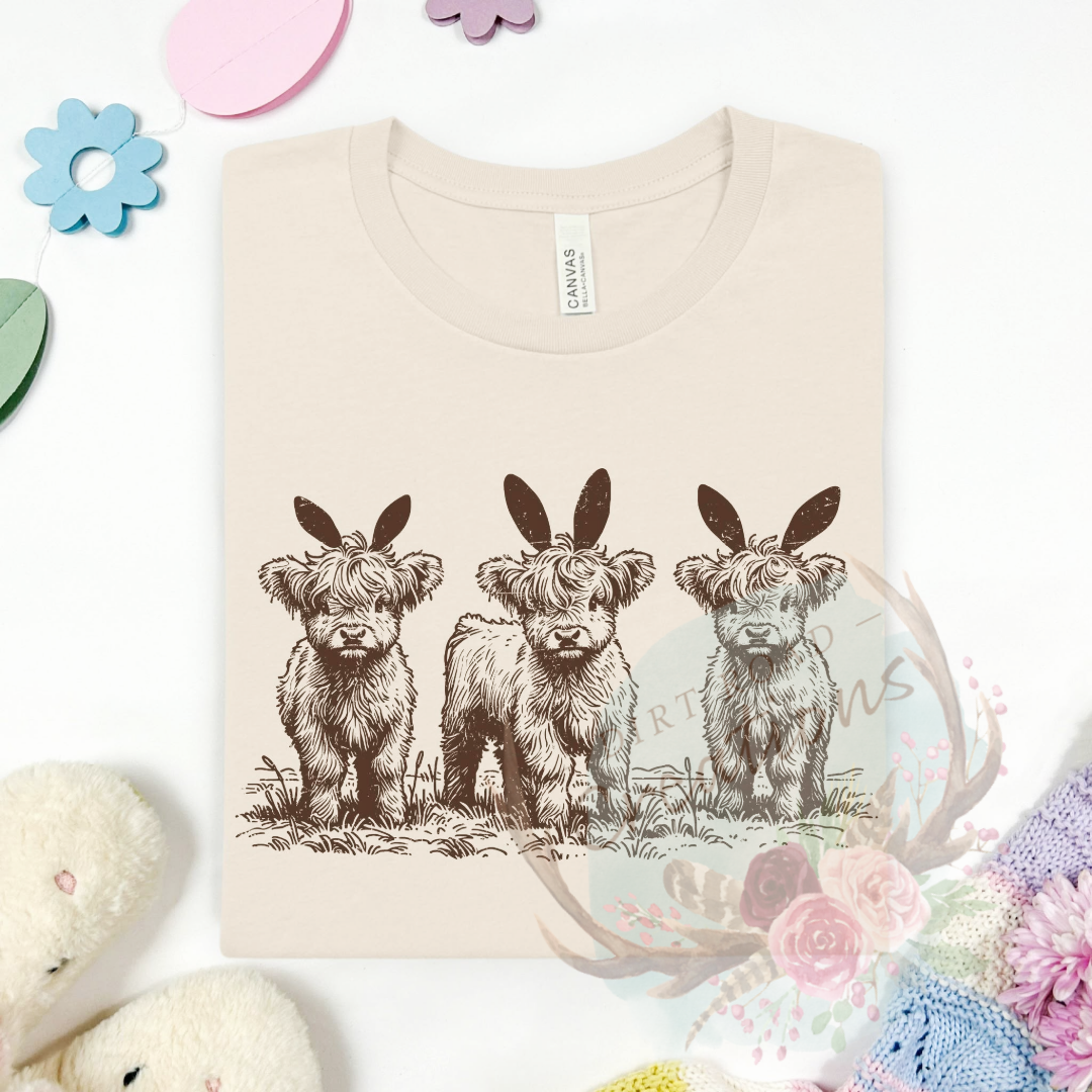 Rabbit cows screen print tee