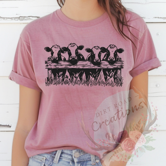 Cowssss screen print TEE