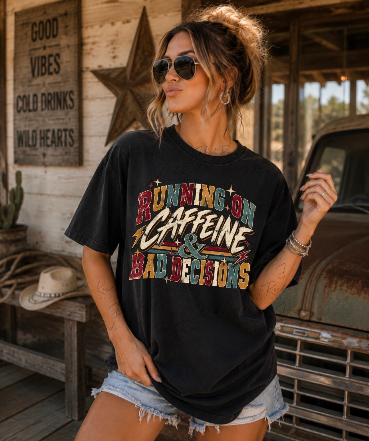 Caffeine & bad decisions graphic tee