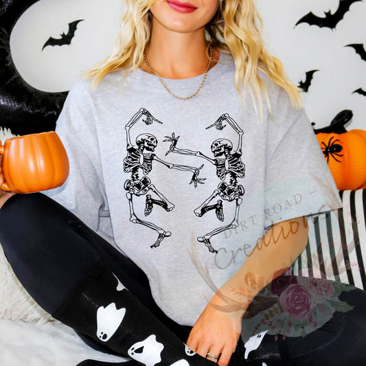 Dancing skelly screen print tee