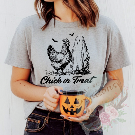 Chick or treat screen print TEE