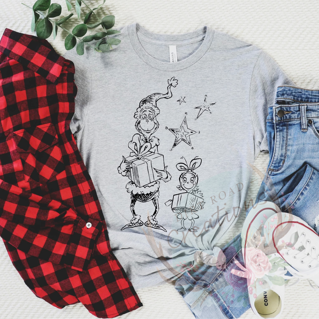 Present giving screen print tee