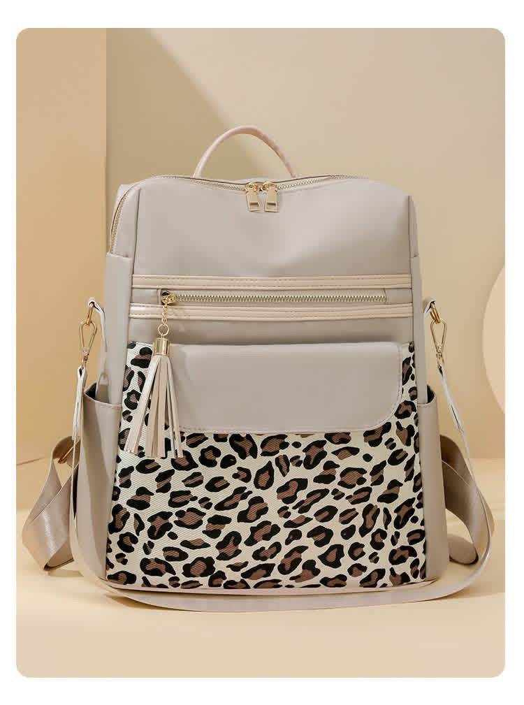Preorder: two tone leopard backpack