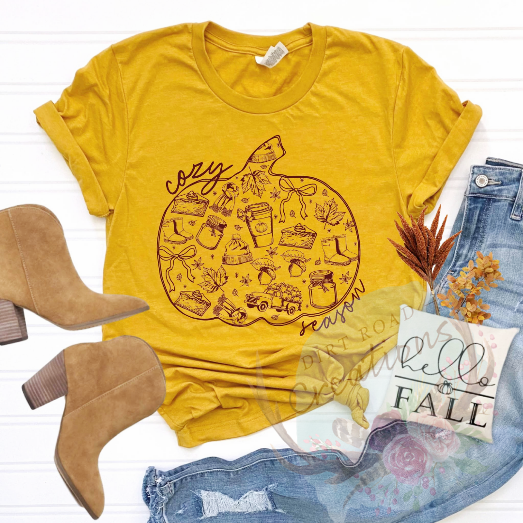 Cozy season pumpkin screen print TEE