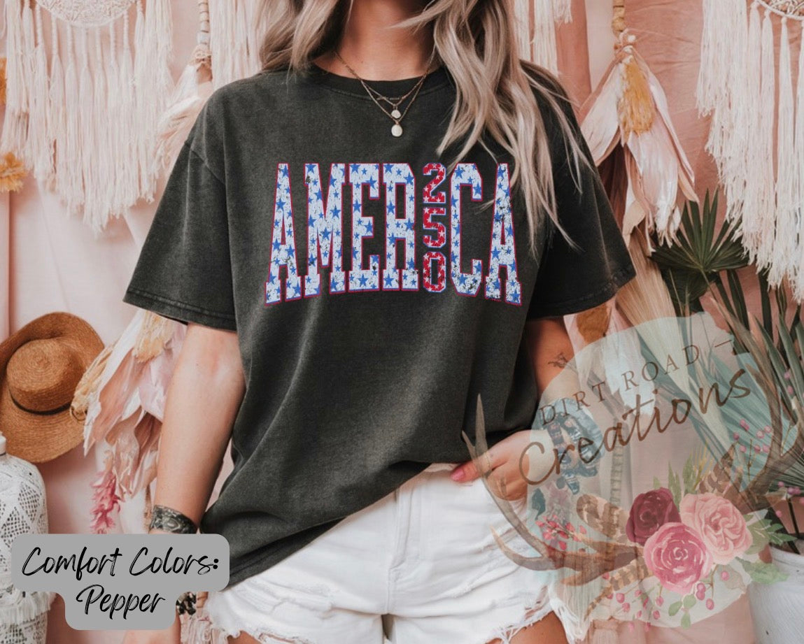America 250 graphic tee