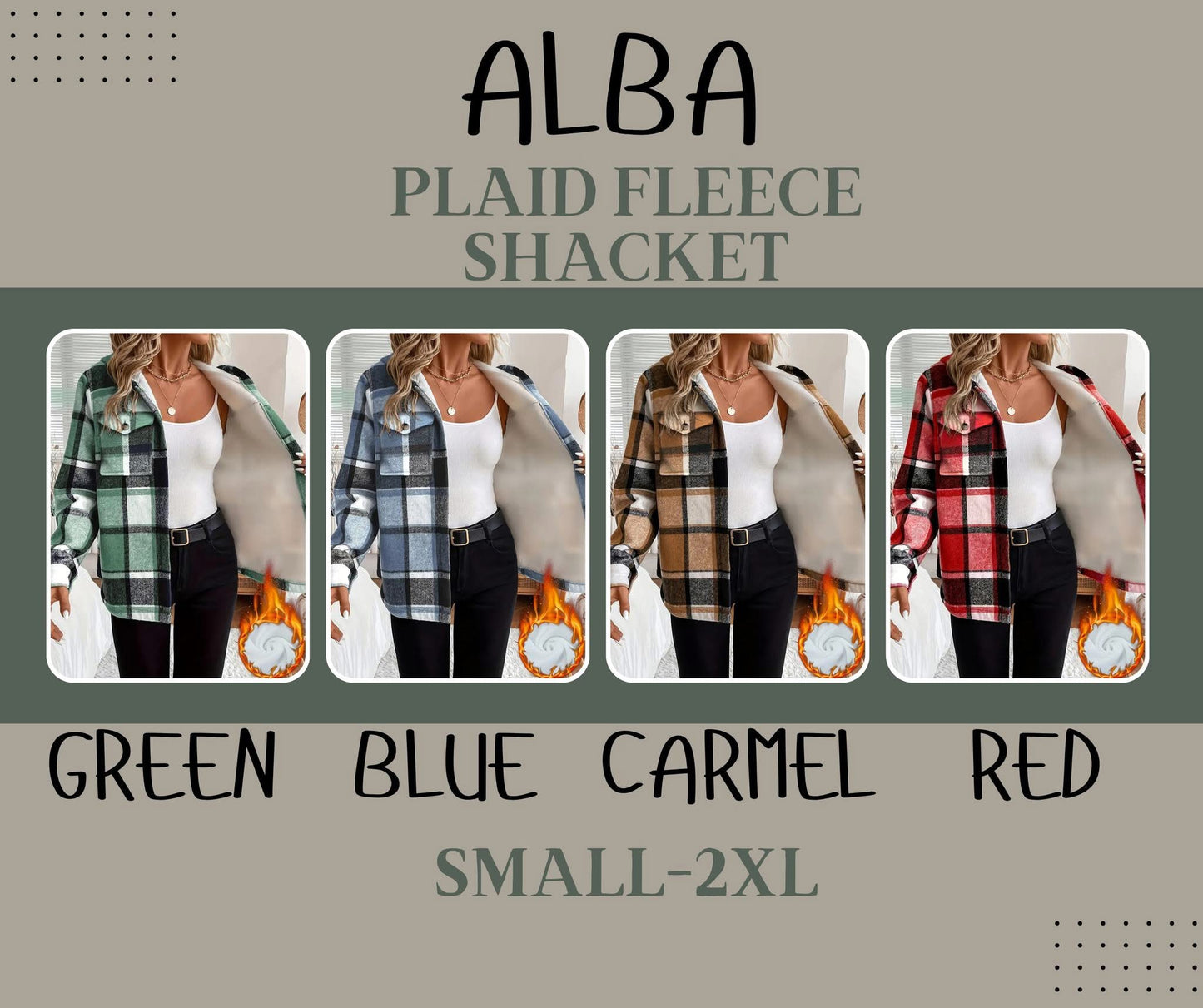 Preorder - Alba plaid fleece shacket