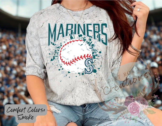 Mariners splatter graphic teea