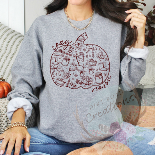 Cozy season pumpkin screen print TEE