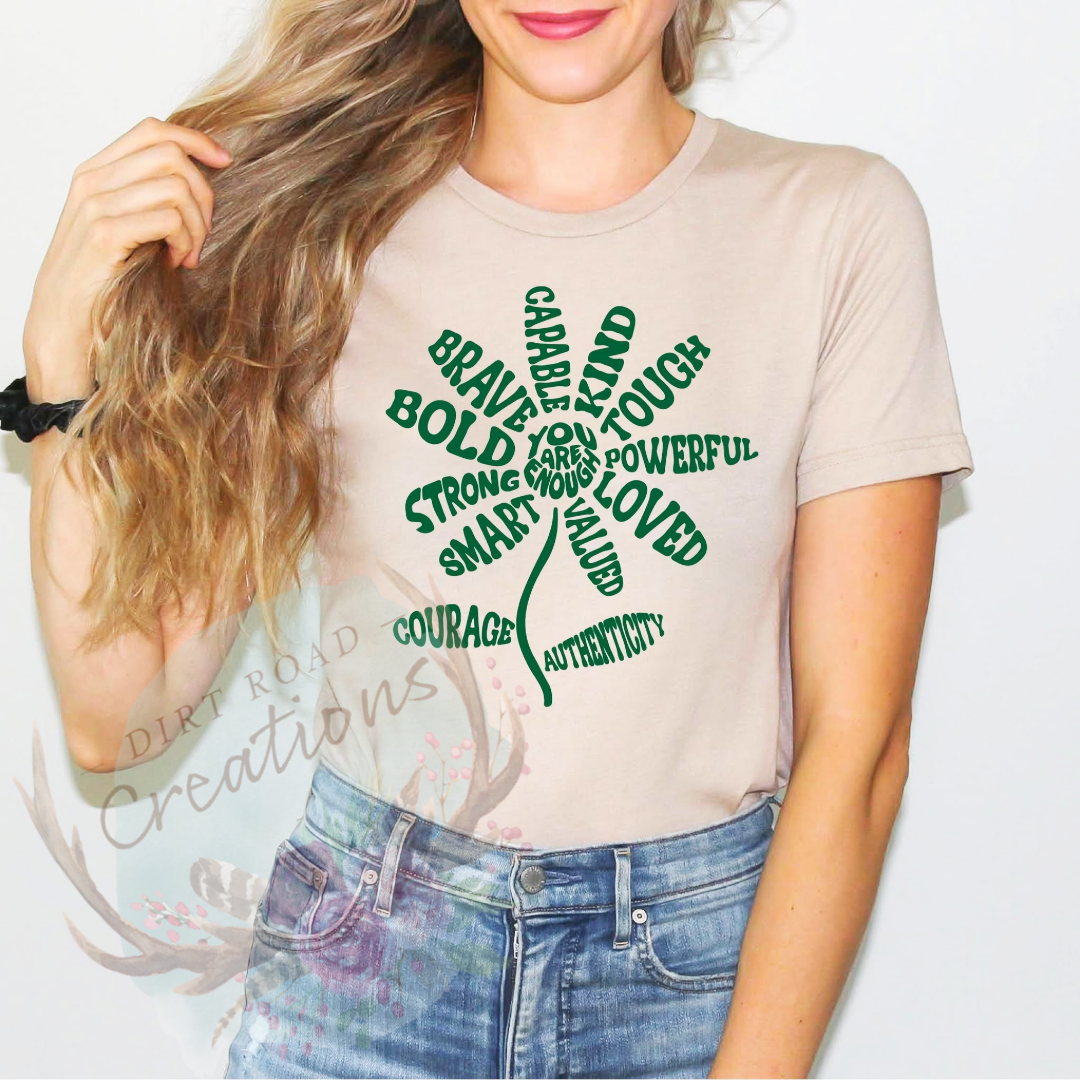 Affirmations screen print tee
