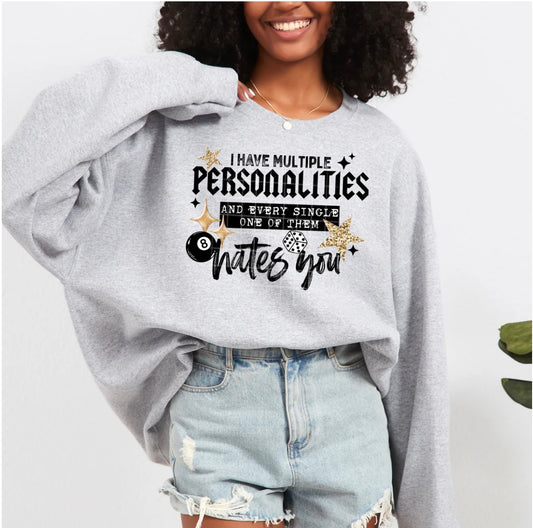 Multiple personalities graphic tee