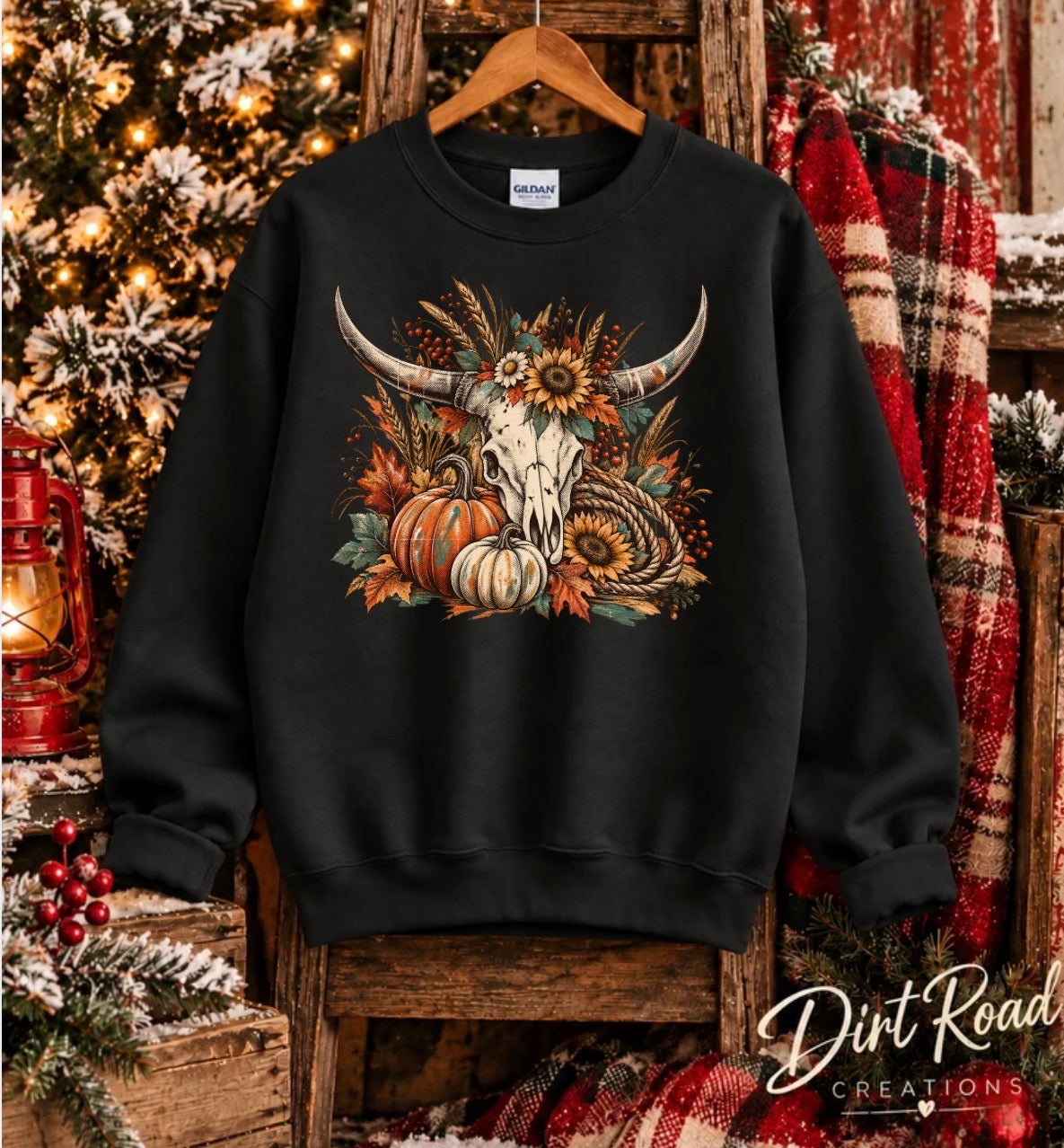 Fall bull skull Sweatshirt
