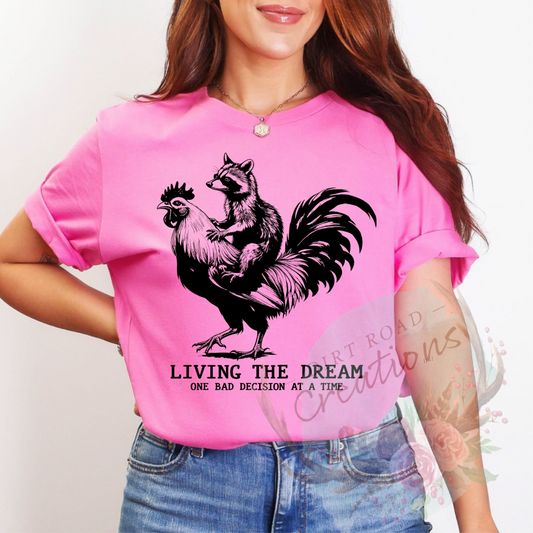 Living the dream screen print sweatshirt