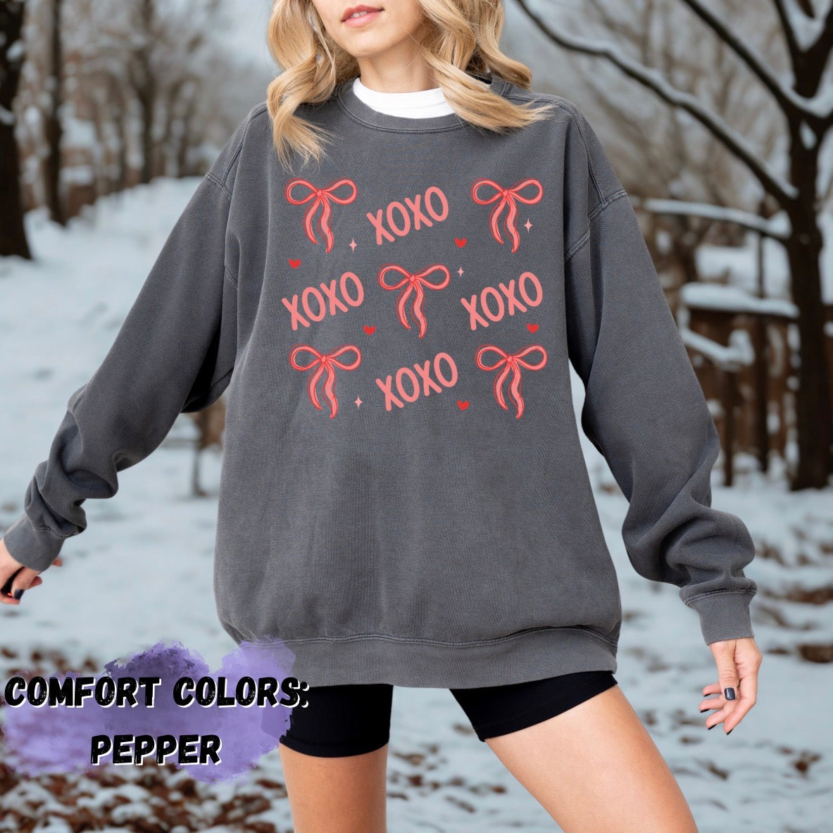 Bows and xoxo graphic Sweatshirt