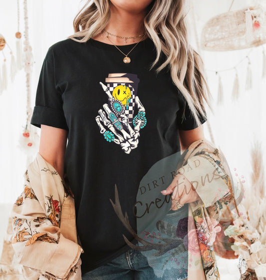 Turquoise coffee graphic tee