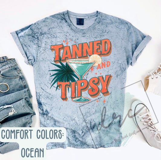 Tanned and tipsy graphic tee