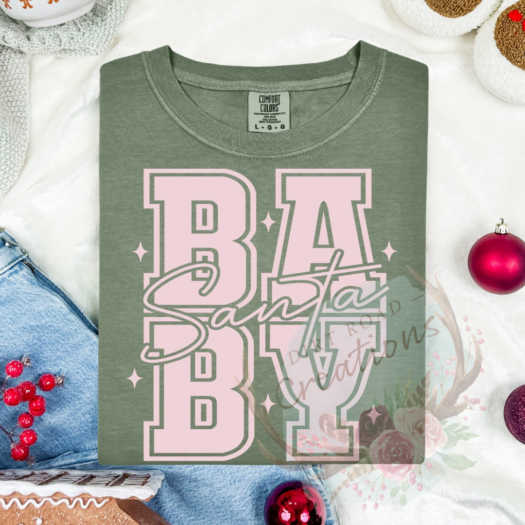 Santa baby screen print tee