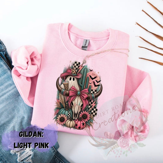 Bull skull and ghost sweatshirt