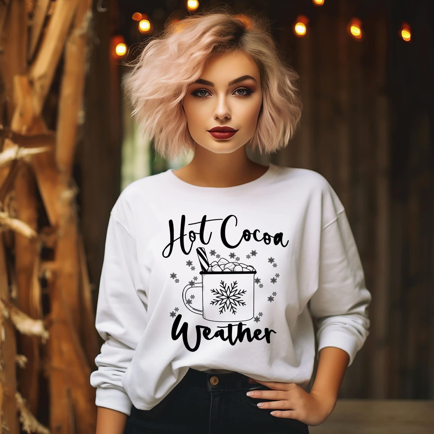 Hot Cocoa Screen Print Sweatshirt