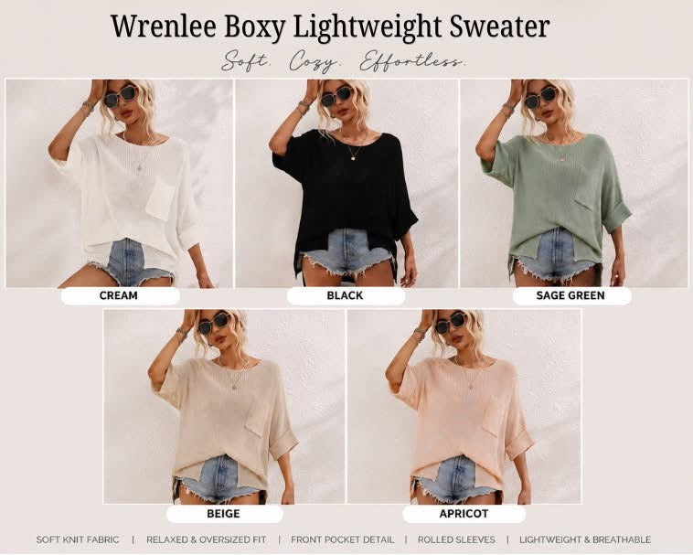 PREORDER: Wrenlee Boxy Lightweight Sweater
